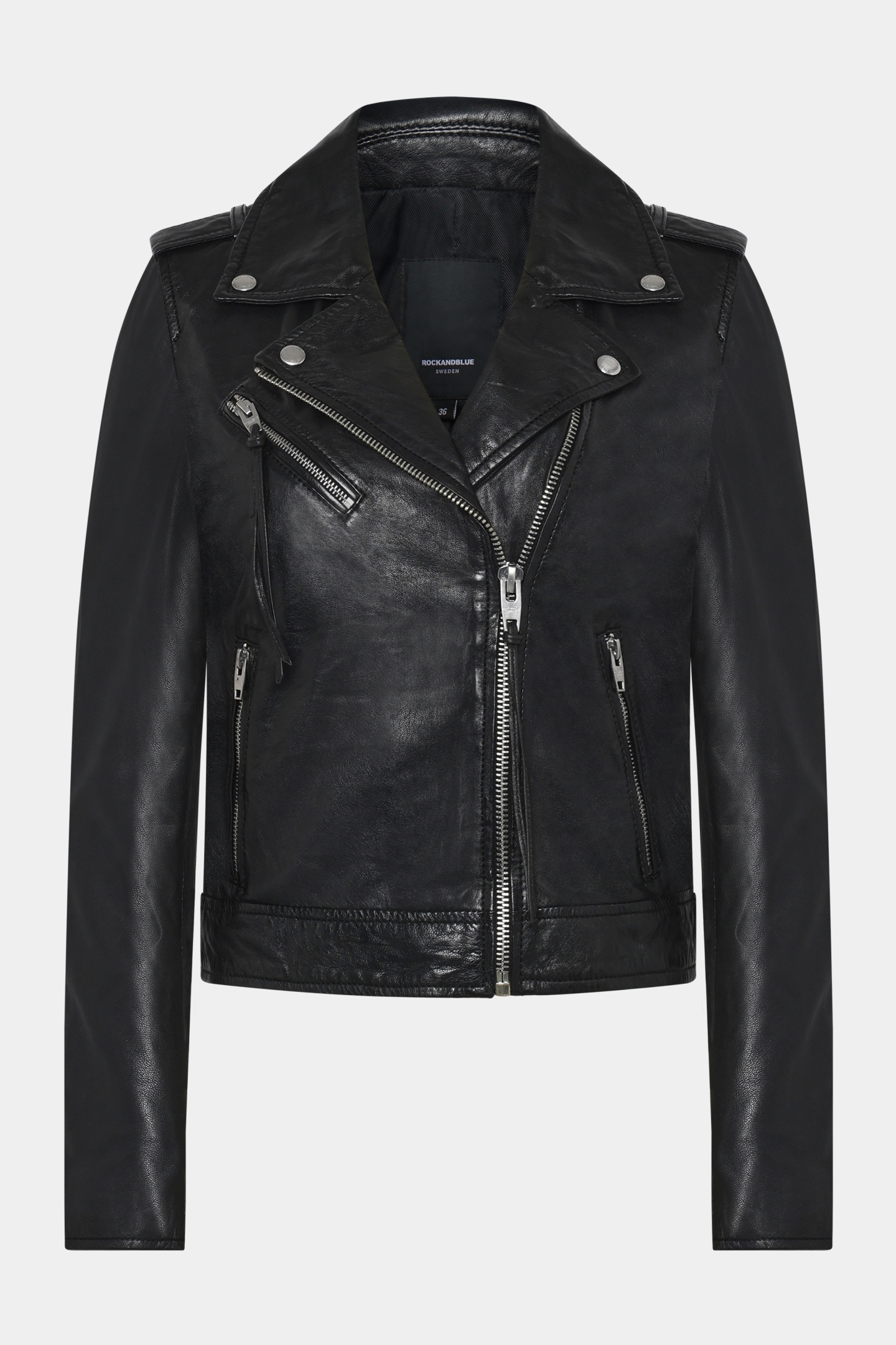 ジャケット・アウター NICOLE CLUB back cross biker jacket Nicole Jacket - Black | ROCKANDBLUE | ROCKANDBLUE