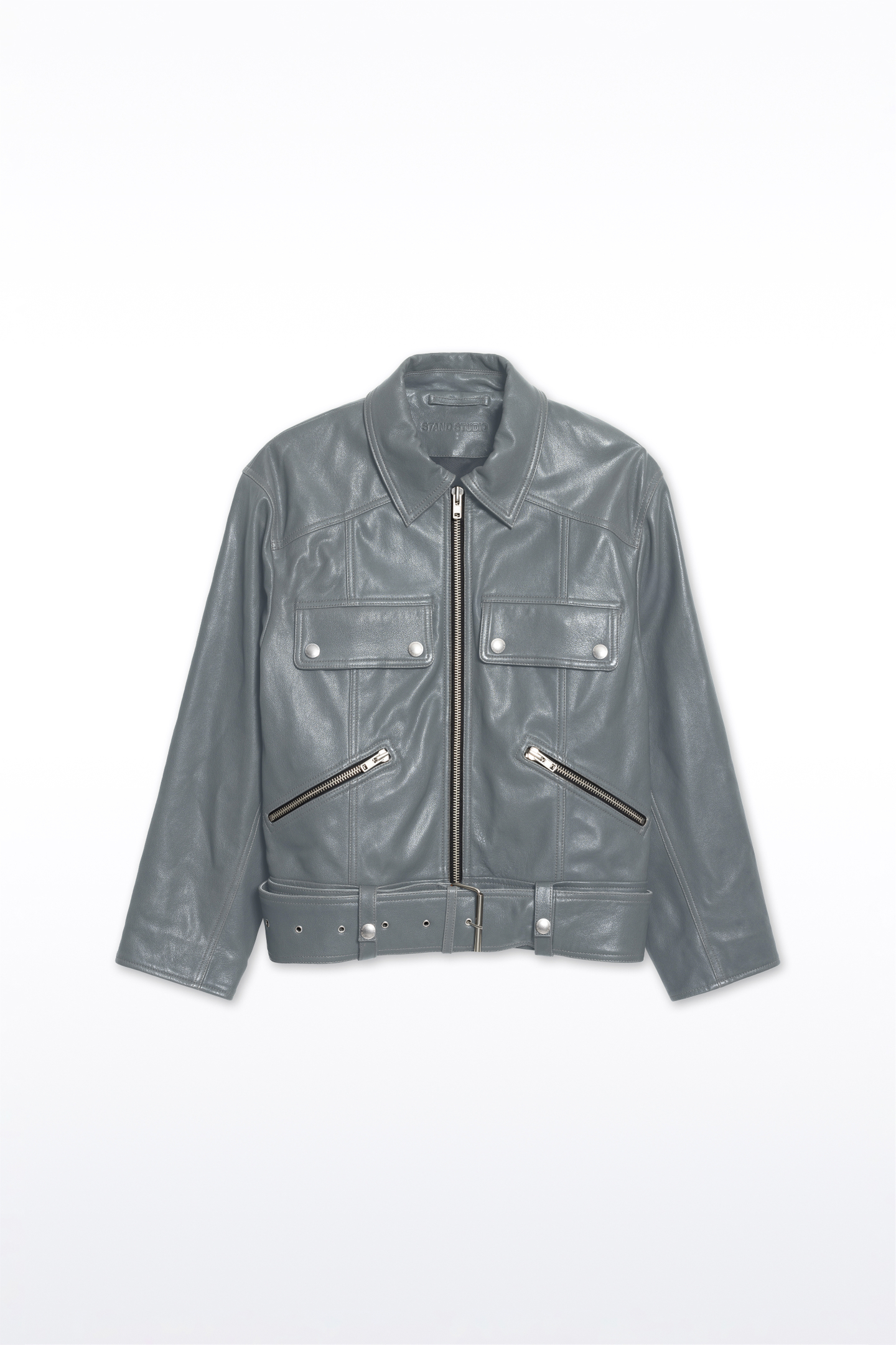 【関税込み】Stand Studio グレー Yara レザージャケット STAND STUDIO | Yara Jacket | STAND STUDIO