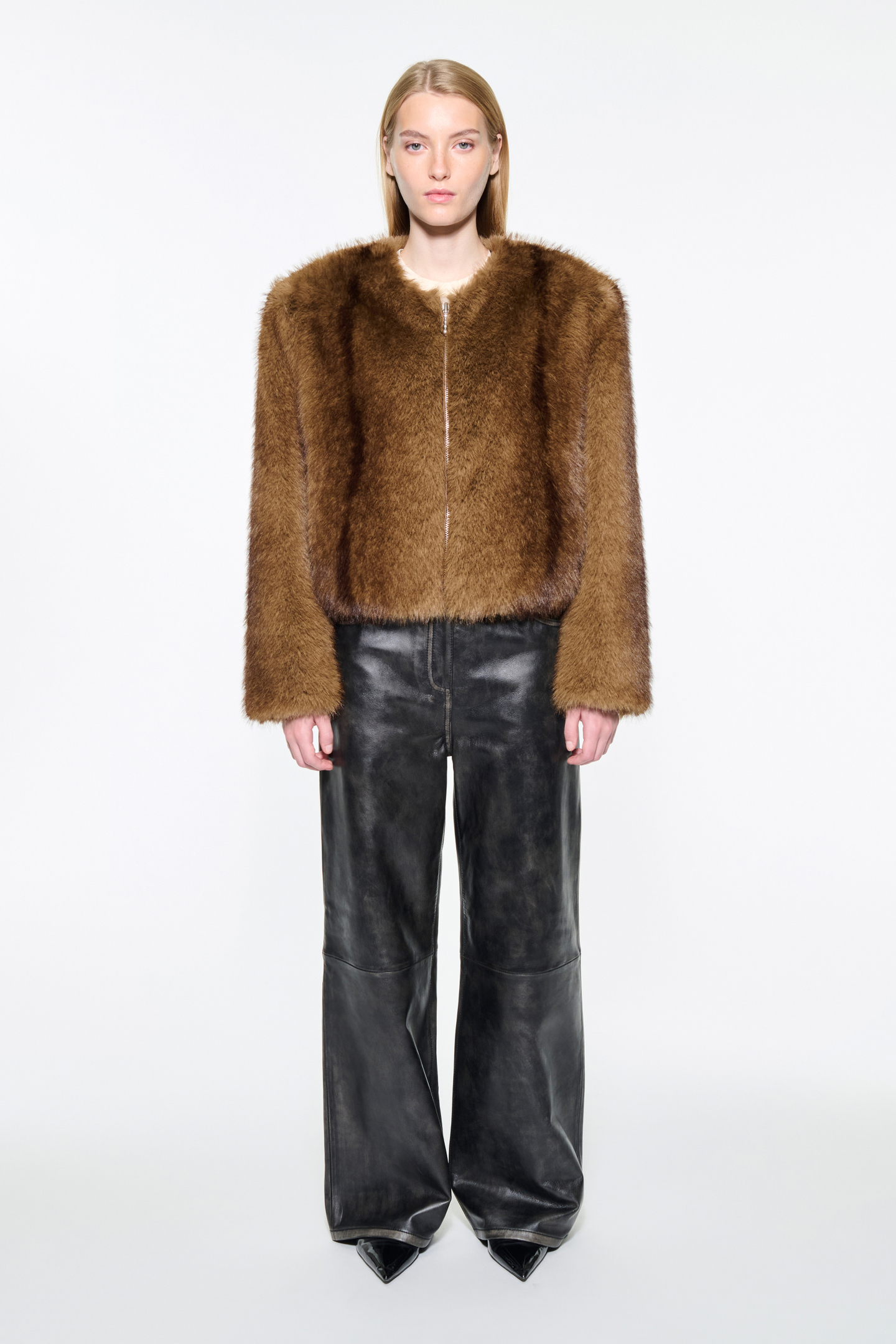 MUSINSA | AFTERHOURS OVERSIZED FUR JACKET