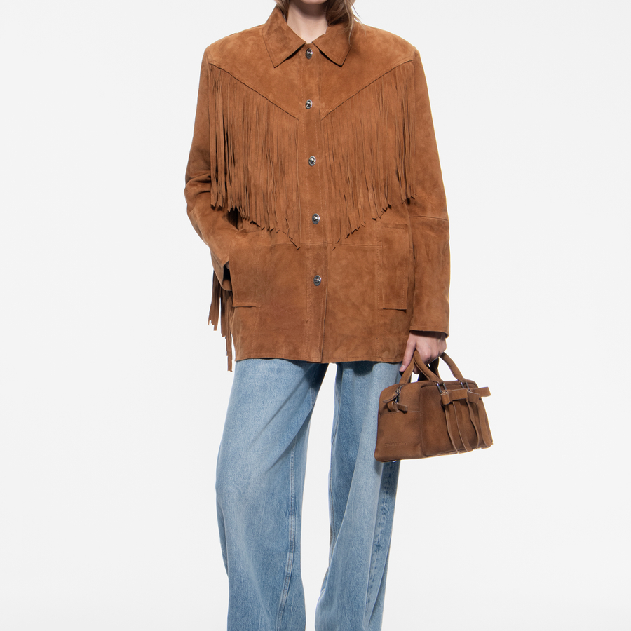 STAND STUDIO | Jude Jacket - Heavy Cow Suede - Dark Sand - Womens
