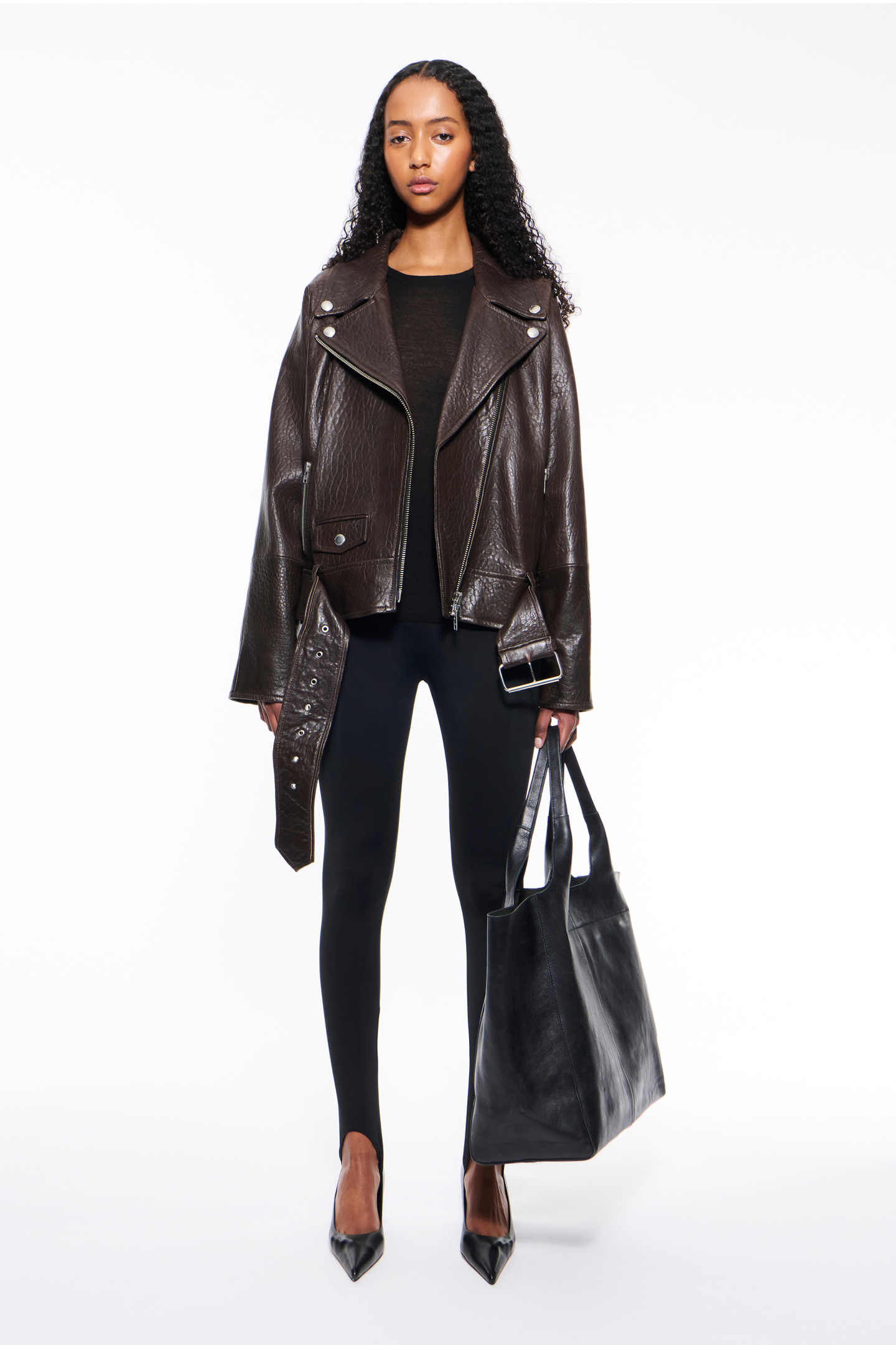 洋楽 HOODFACTOR STAND STUDIO | Romy Jacket - Lamb Leather - Mocha Brown - Womens