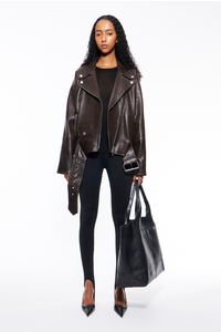 STAND STUDIO | Romy Jacket - Lamb Leather - Mocha Brown - Womens