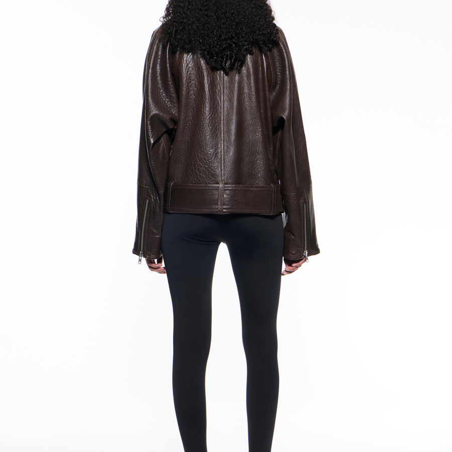 STAND STUDIO | Romy Jacket - Lamb Leather - Mocha Brown - Womens