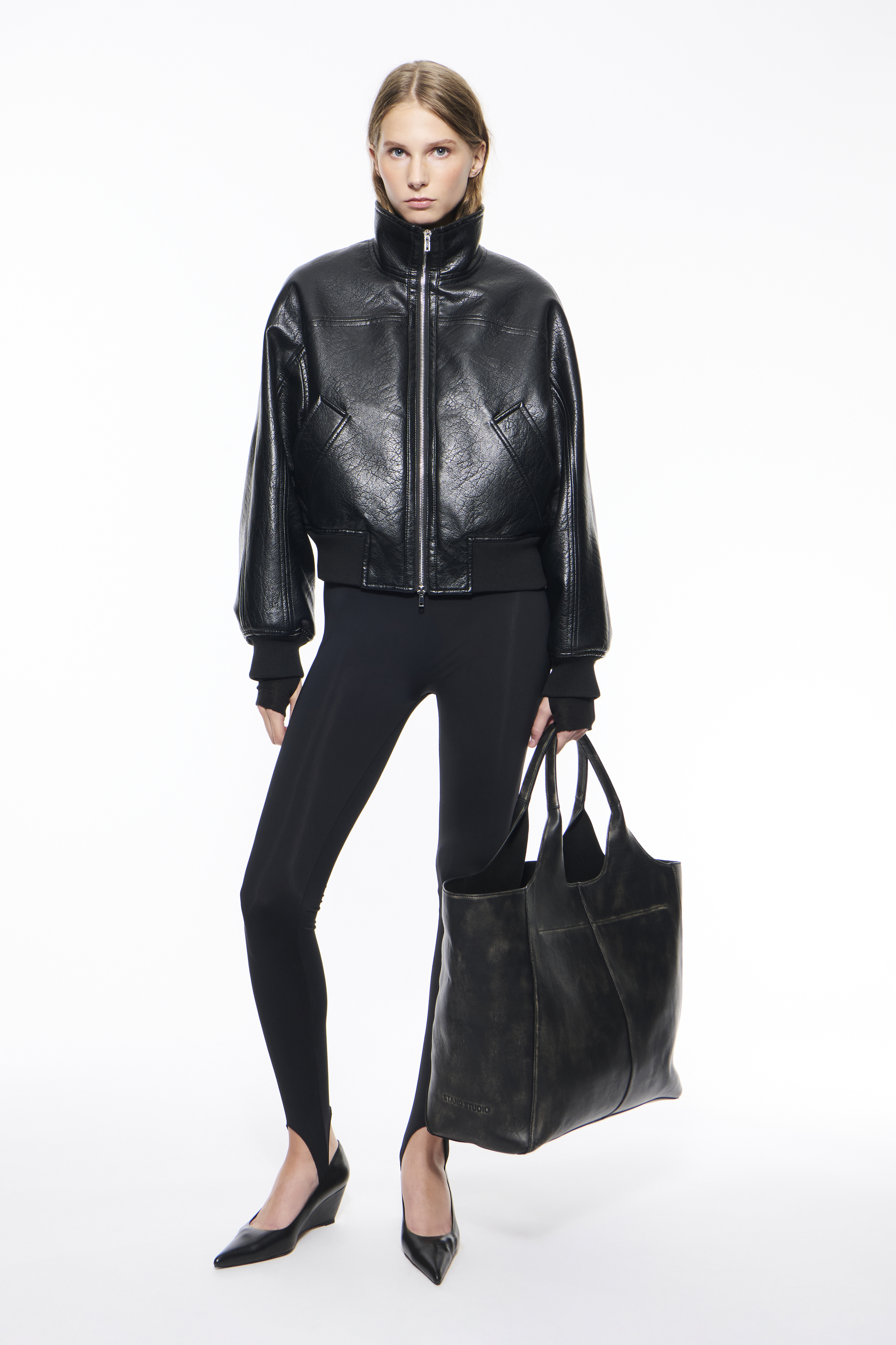 STAND STUDIO | Coda Jacket - Faux Leather - Black/Brown - Womens