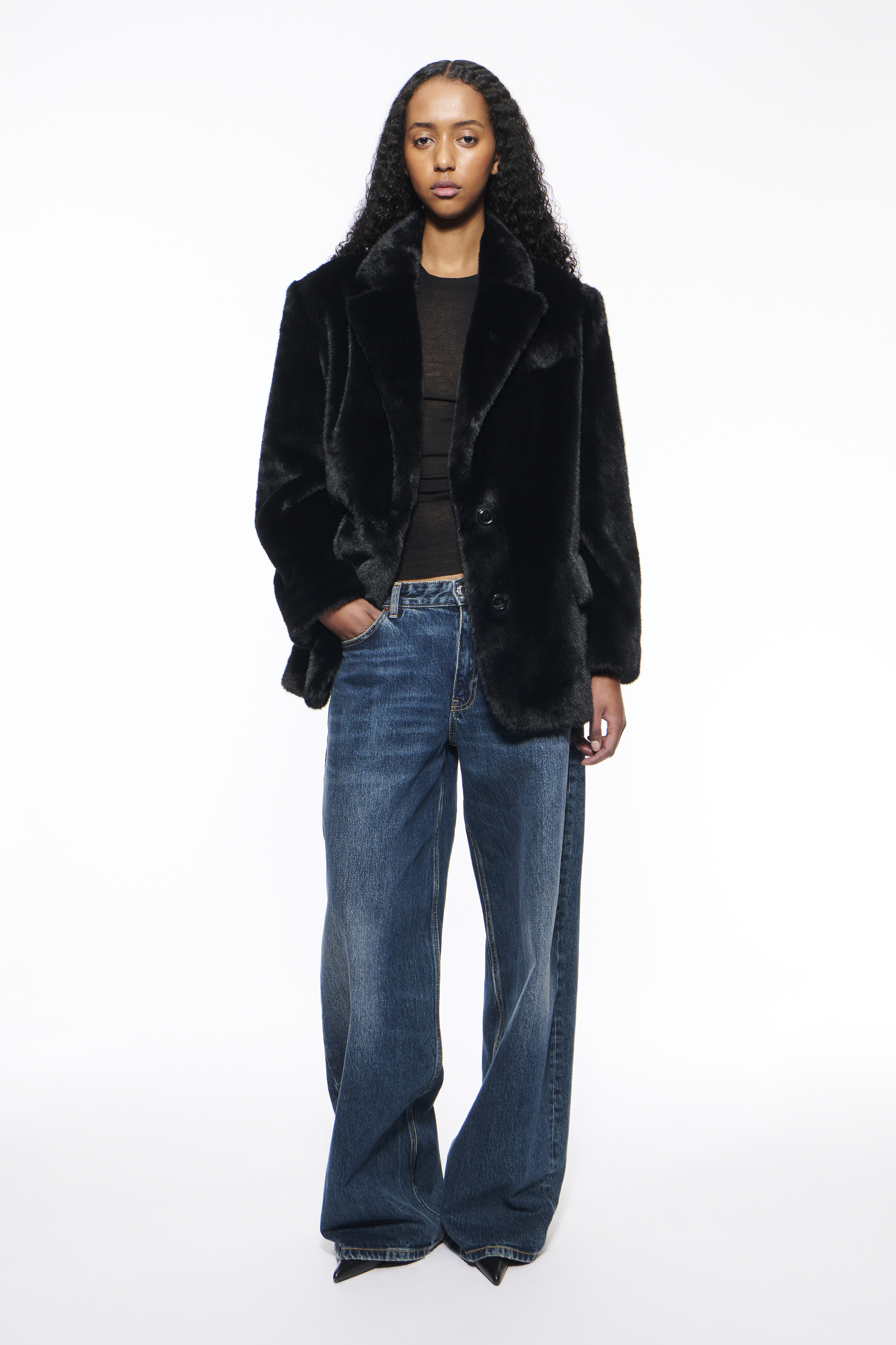 STAND STUDIO | Emmie Fur Coat - Faux Fur - Brown - Womens - STAND