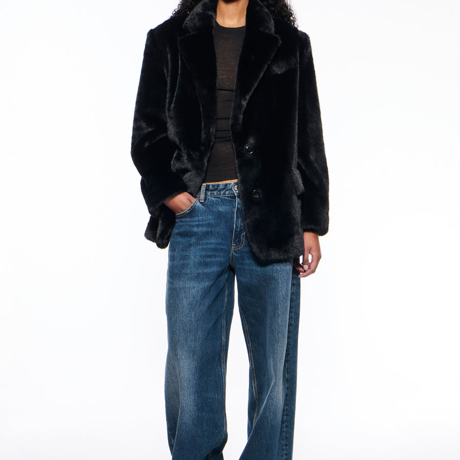 STAND STUDIO | Emmie Fur Coat - Faux Fur - Brown - Womens - STAND