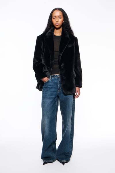 STAND STUDIO | Emmie Fur Coat - Faux Fur - Brown - Womens - STAND