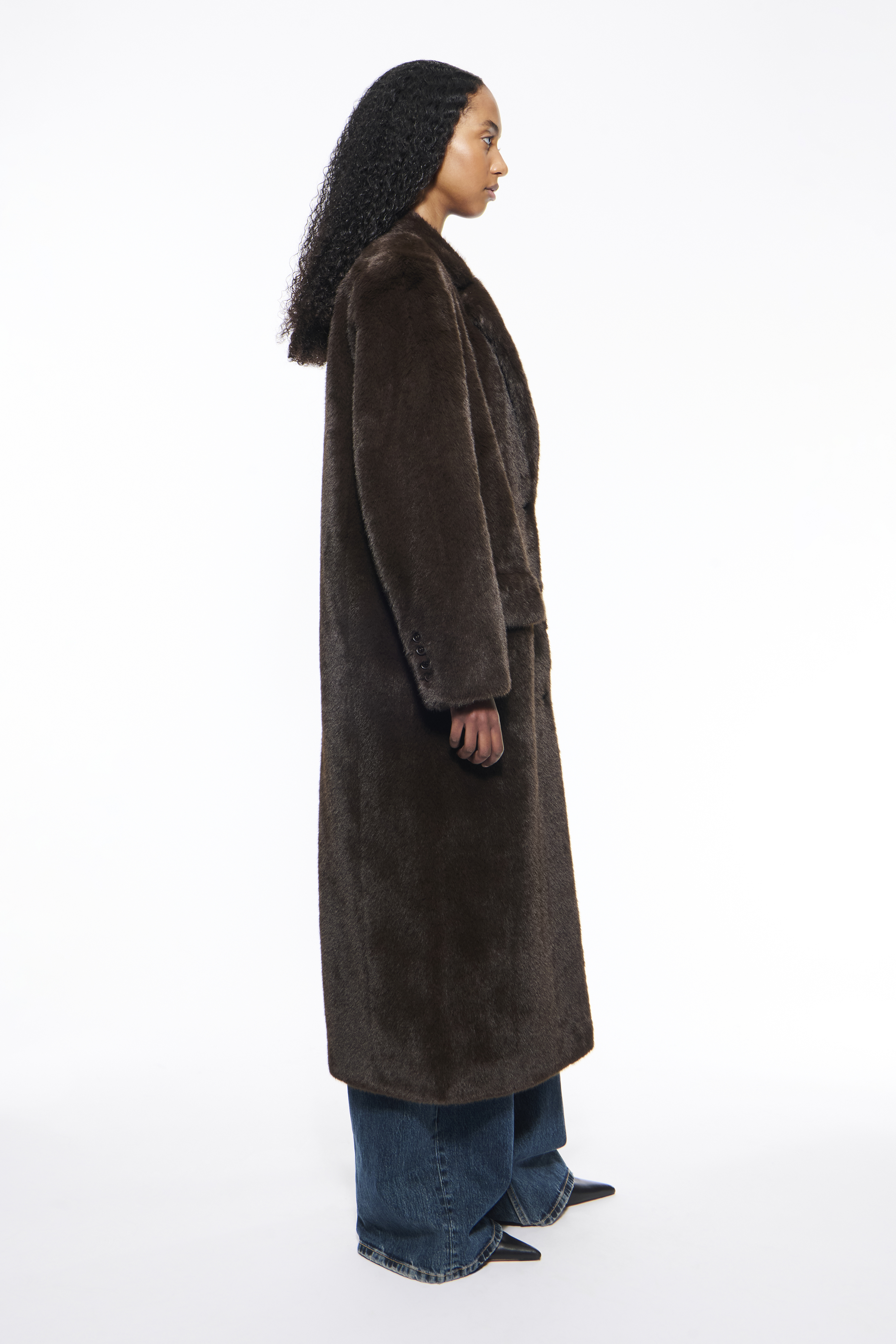STAND STUDIO | Emmie Fur Coat - Faux Fur - Brown - Womens - STAND