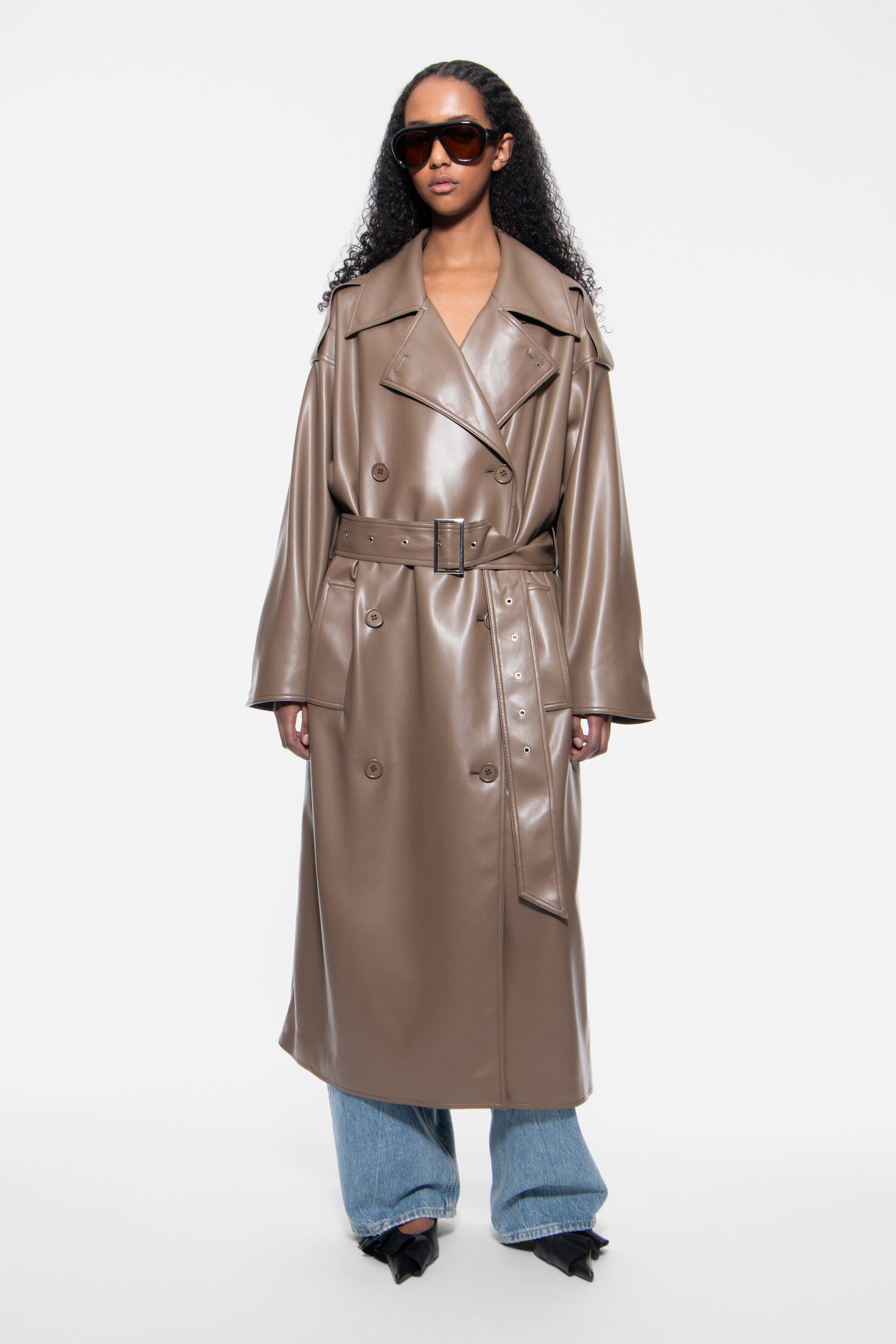 STAND STUDIO | Hope Trench - Supple Faux Leather - Taupe - Womens