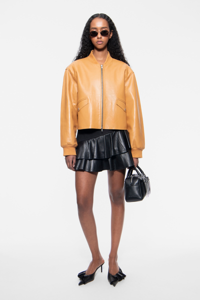 STAND STUDIO | Wilhelmina Jacket - Matte Faux Leather - Dark Sand