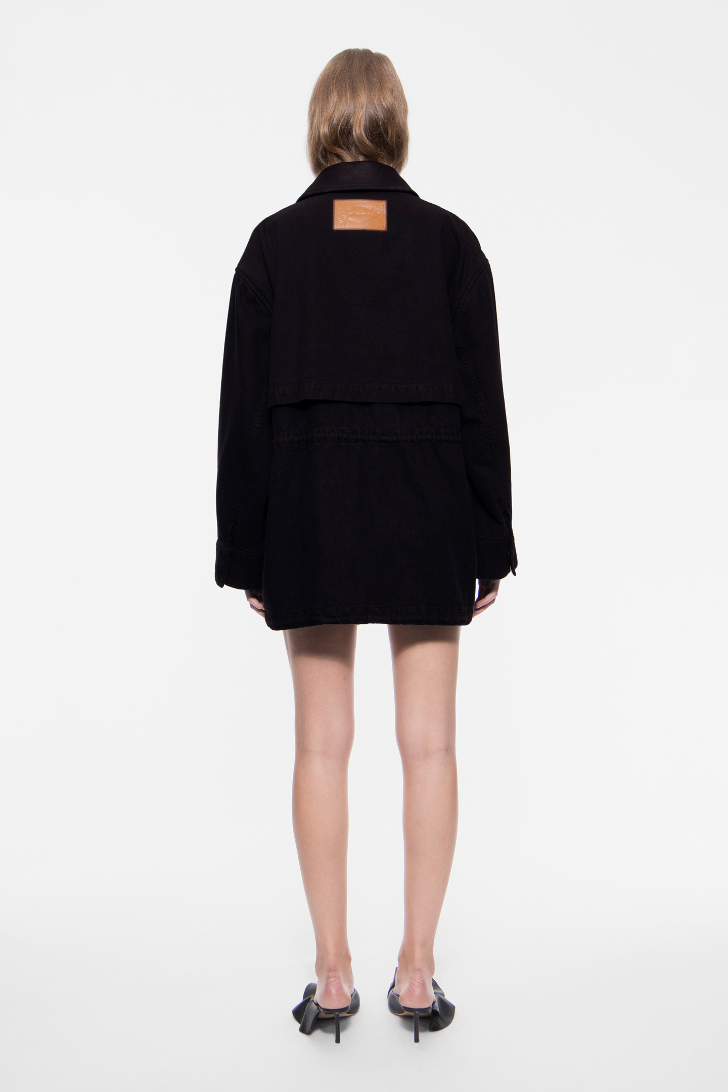 STAND STUDIO | Minja Jacket - Cotton Canvas Lamb Grain Leather