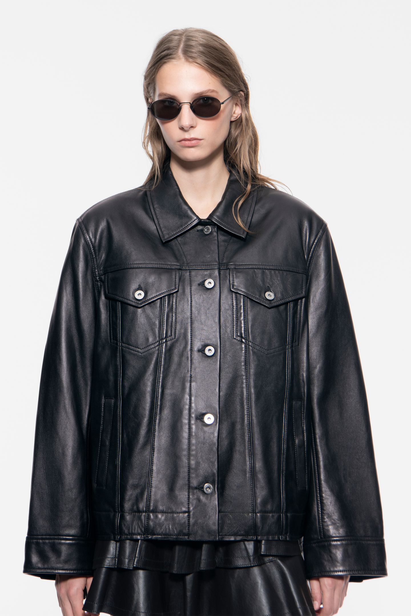 STAND STUDIO | Kierra Jacket - Polished Lamb Nappa Leather - Black