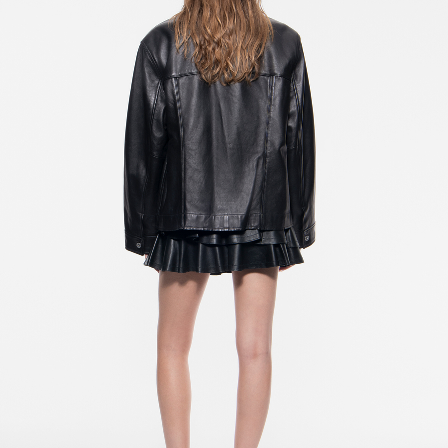STAND STUDIO | Disa Jacket - Lamb Nappa Leather - Black - Womens