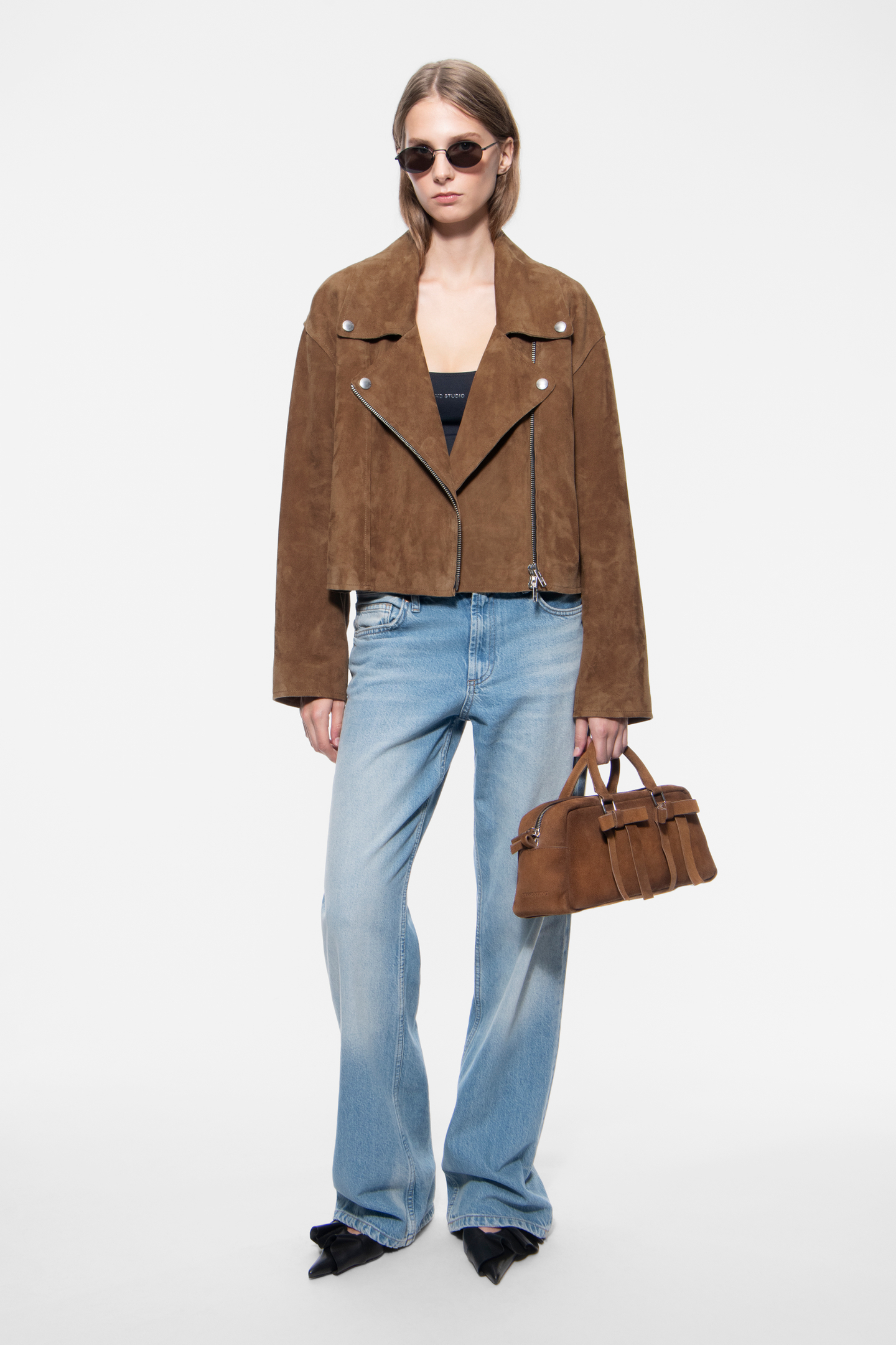 STAND STUDIO | Kaia Jacket - Heavy Goat Suede - Dark Sand - Womens