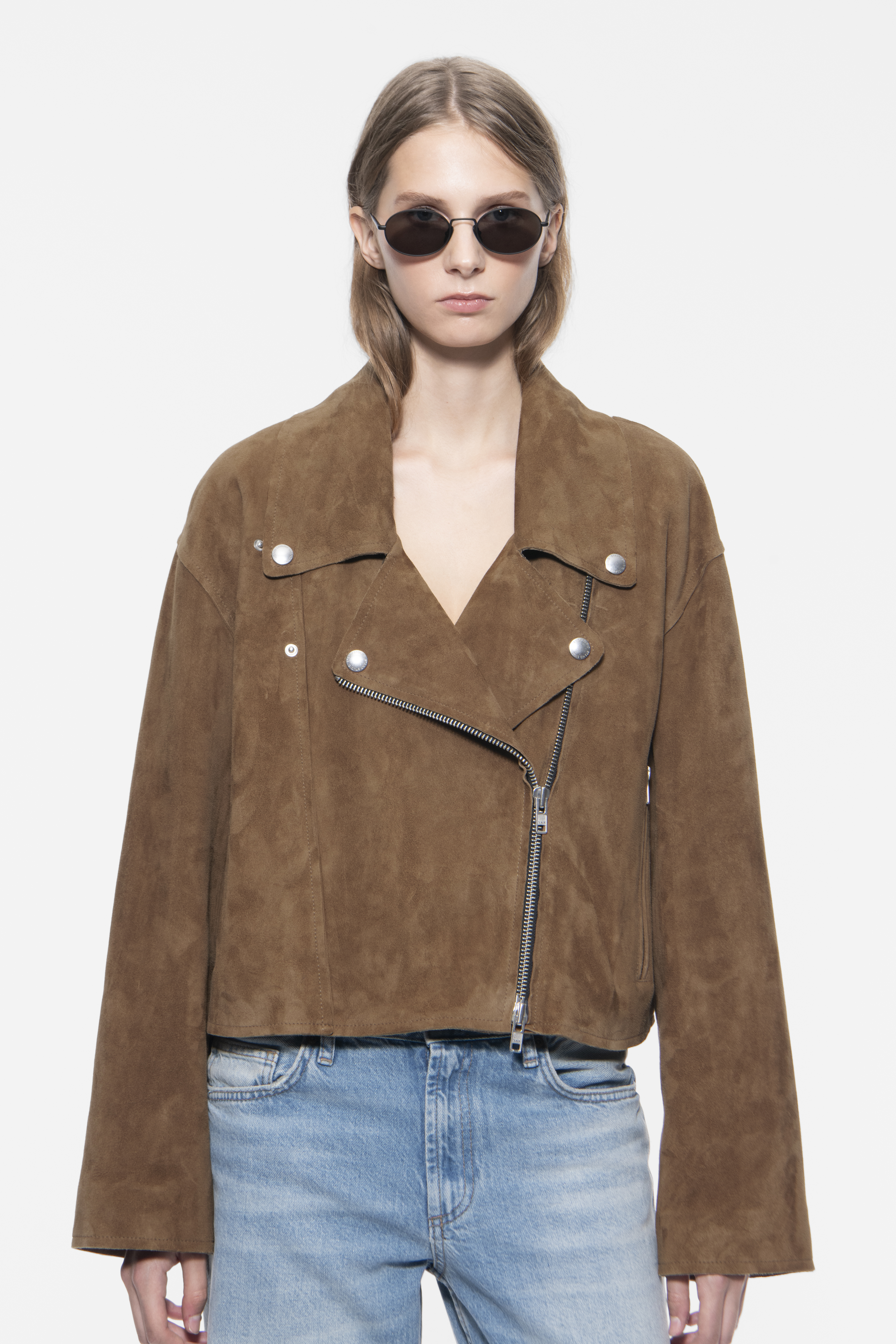 STAND STUDIO | Kaia Jacket - Heavy Goat Suede - Dark Sand - Womens