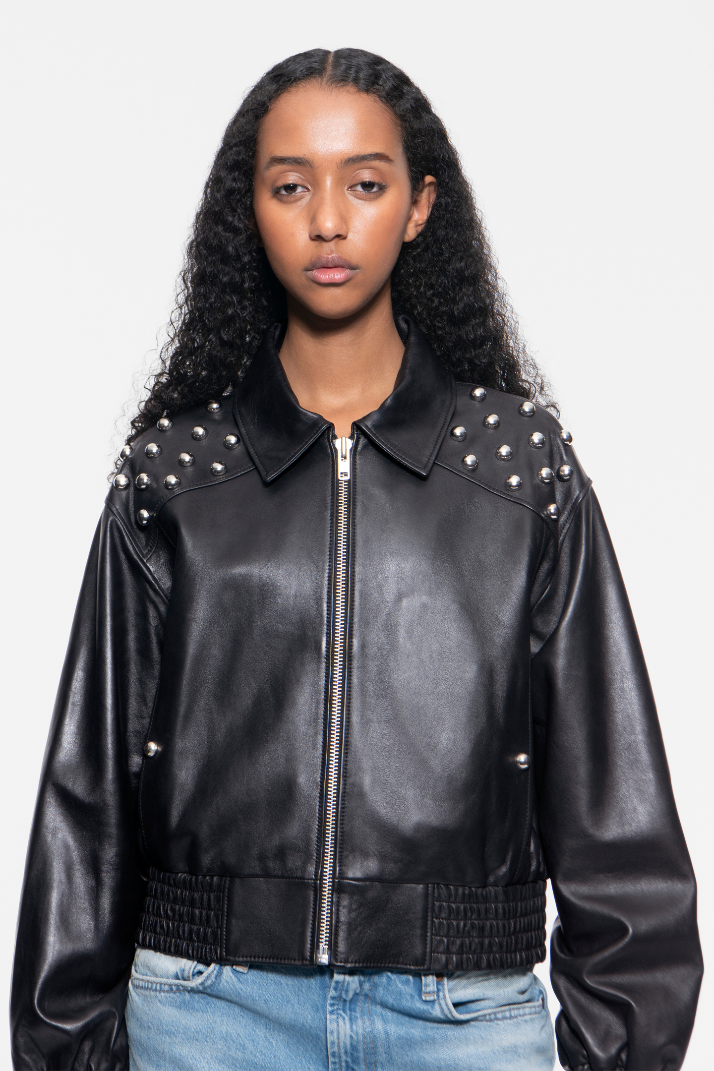 STAND STUDIO | Kierra Jacket - Polished Lamb Nappa Leather - Black