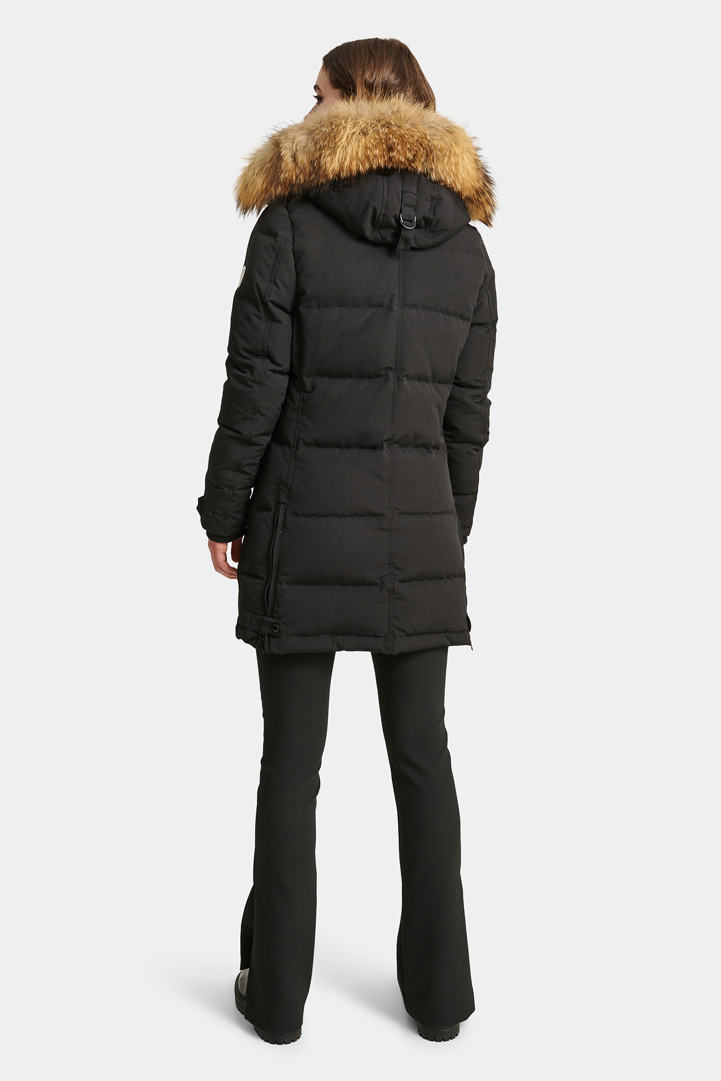 mid weight down nylon parka