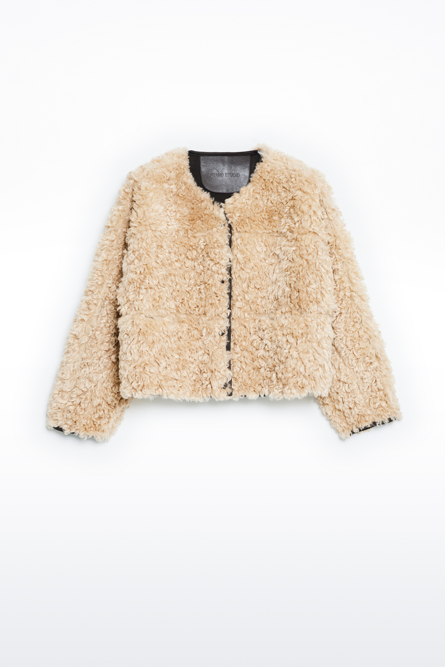 アウターその他 STAND STUDIO Woman Fur coats Beige 611229070 10301 STAND STUDIO Cecilia Jacket | Neutrals | FARFETCH