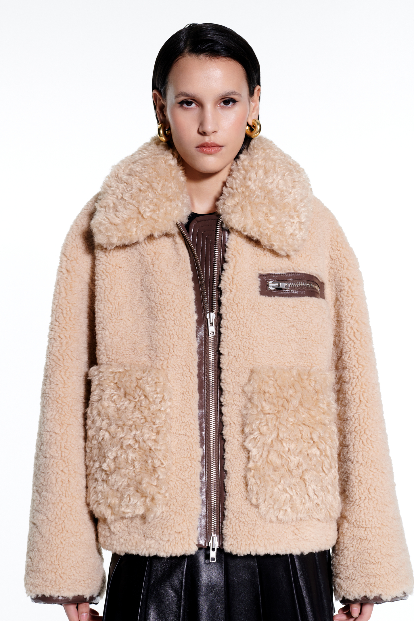 ★STAND STUDIO★ Tori shearling jacket natural white tan 619 STAND STUDIO | Joann Jacket