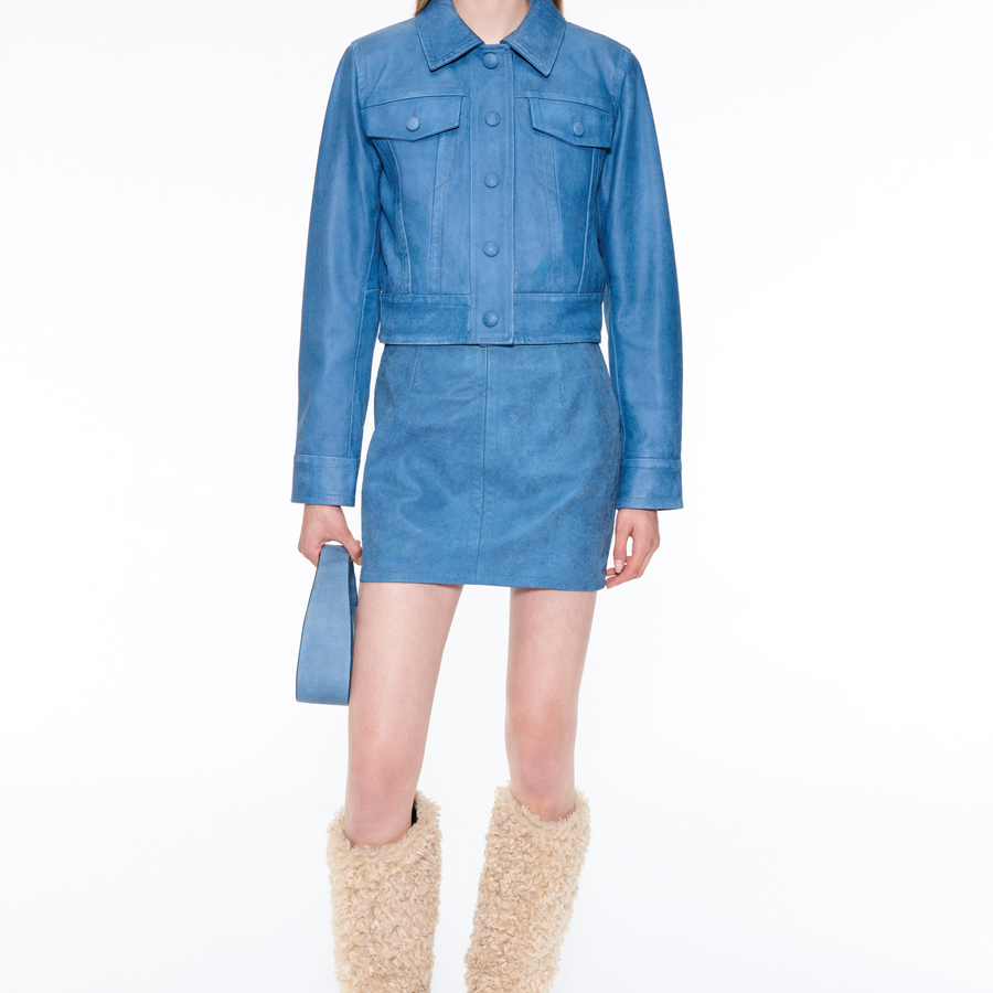 【関税込み】Stand Studio ブルー Elleen レザージャケット STAND STUDIO | Elleen Jacket | STAND STUDIO