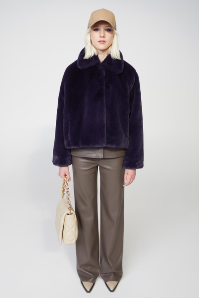 stand faux fur jacket